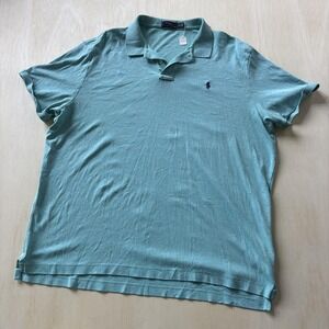 Polo Ralph Lauren Polo Shirt Mens 2XL Light Blue Cotton Short Sleeve Pony Logo